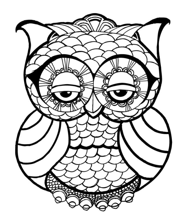 Owl Mandala Coloring Page Coloring Pages Of Owls For Adults 600x699 Owl Mandala Coloring Page Coloring Pages Of Owls For Adults