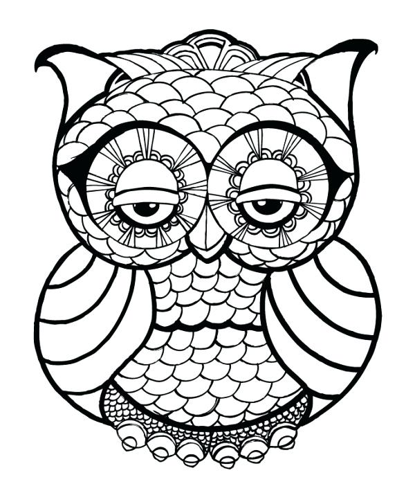 600x699 Easy Owl Coloring Pages Pics Northern Spotted Owl Coloring Page