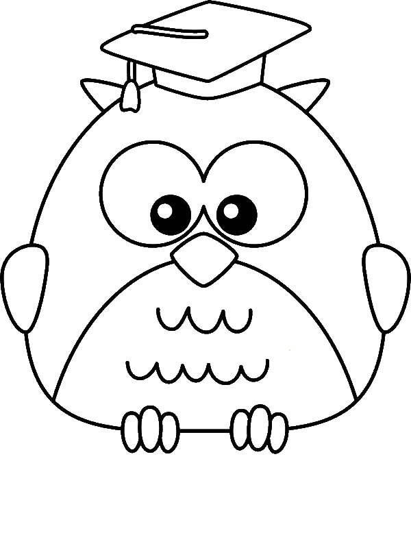 600x800 Graduate Owl Coloring Page