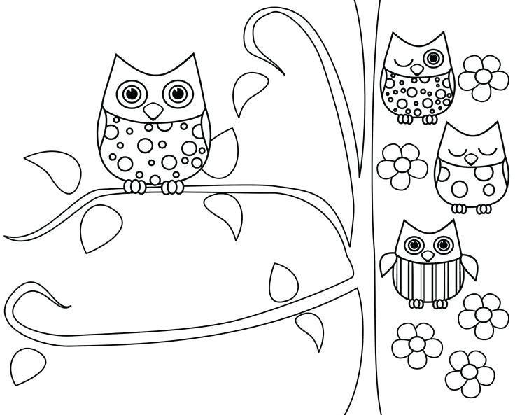 736x593 Printable Owl Coloring Pages