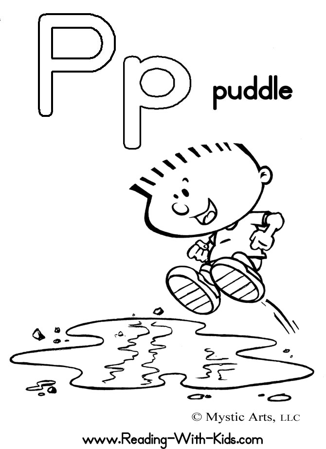 Letter P Coloring Pages Puddle 670x922 Letter P Coloring Pages Puddle