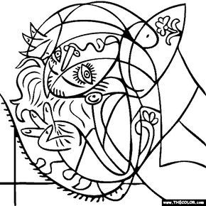 290x290 Pablo Picasso Coloring Pages Fun Time