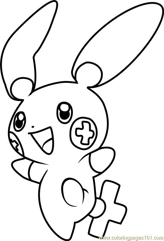 545x800 Plusle Pokemon Coloring Page