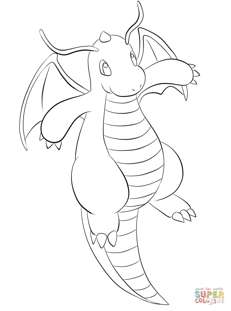 756x1016 Pokemon Coloring Pages Dragonite