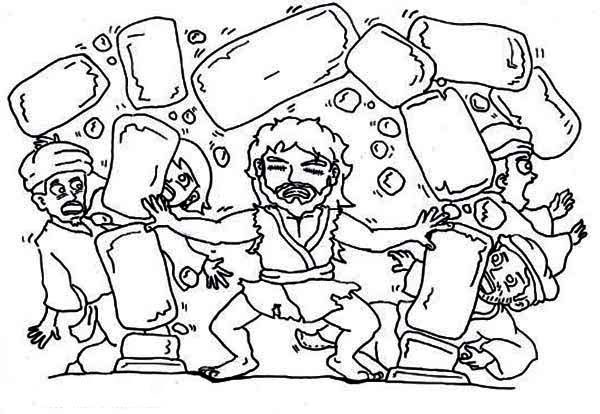 600x414 Samson Destroy Temple Of Pagan Coloring Page Color Luna