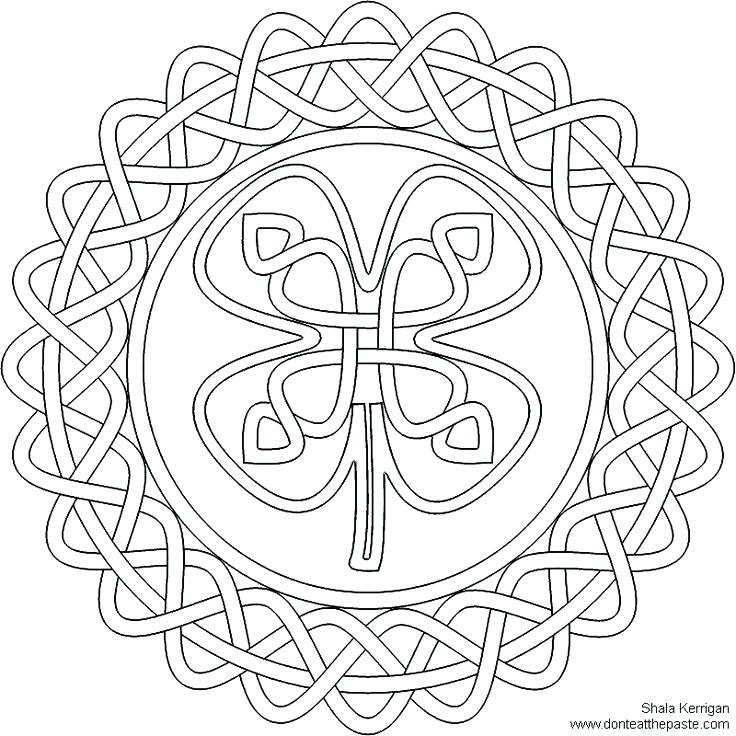 736x736 Appealing Pagan Coloring Pages 4 Leaf Clover Coloring Page By
