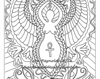 340x270 Coloring Pages For Adults Moon Goddess Coloring Page Pagan Art
