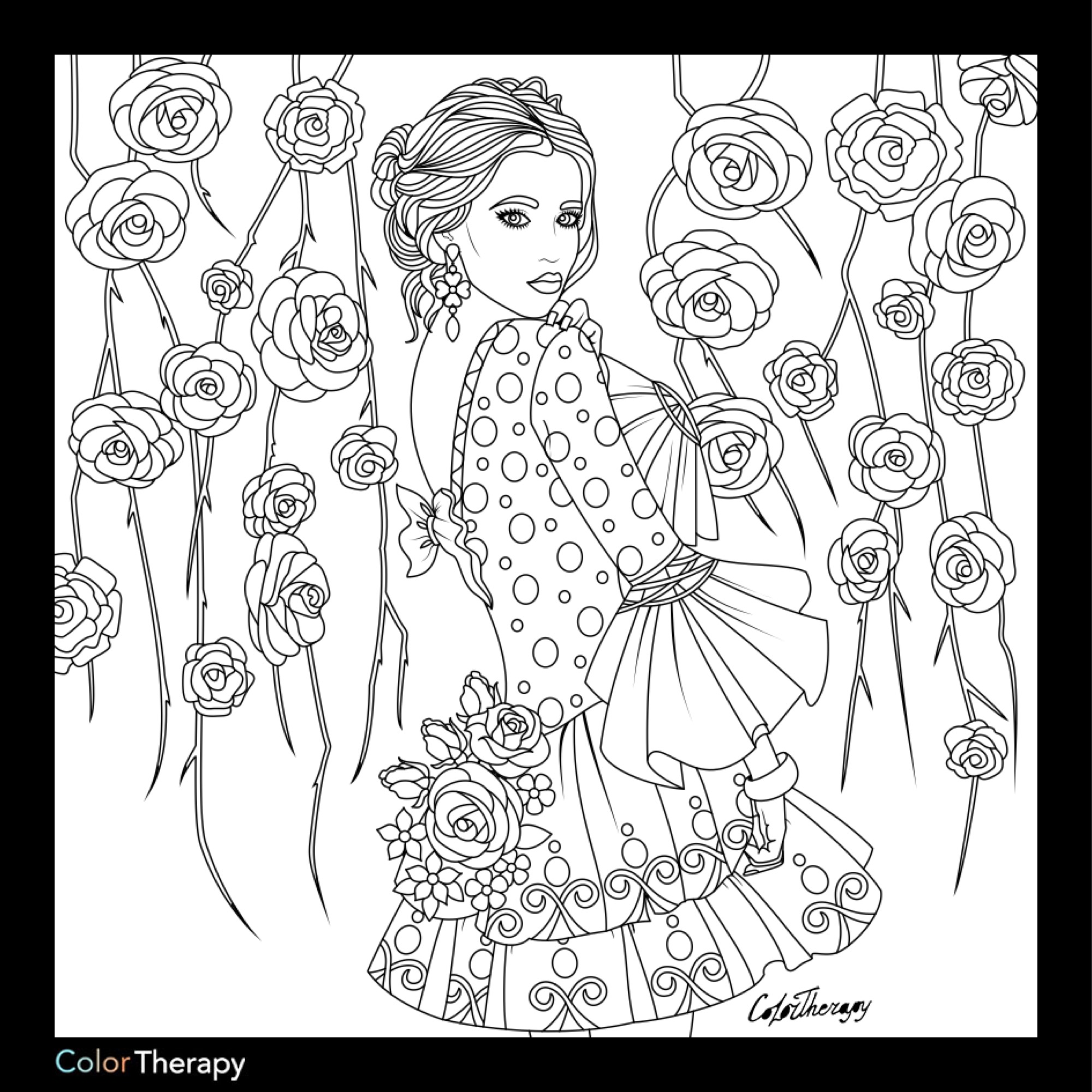 Lady With Floral Background Color With Color Therapy Httpwww 2000x2000 Lady With Floral Background Color With Color Therapy Httpwww