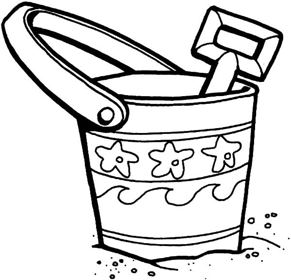 600x577 Bucket And Shovel On The Beach Coloring Pages Best Place To Color