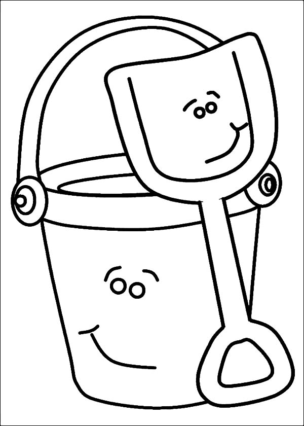 600x840 Beach Bucket And Shovel Coloring Page