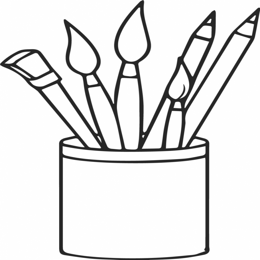 Paint Brushes Coloring Pages at GetColorings.com | Free printable ...