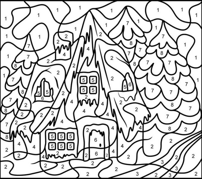 678x600 Free Printable Christmas Color By Number Coloring Pages Color