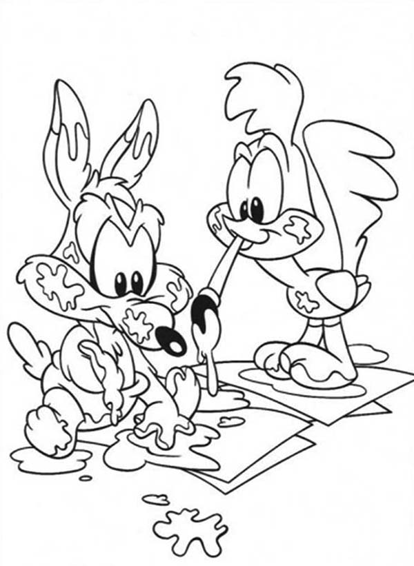 Roadrunner And Wile E Coyote Learn To Paint Coloring Pages Batch 600x821 Roadrunner And Wile E Coyote Learn To Paint Coloring Pages Batch