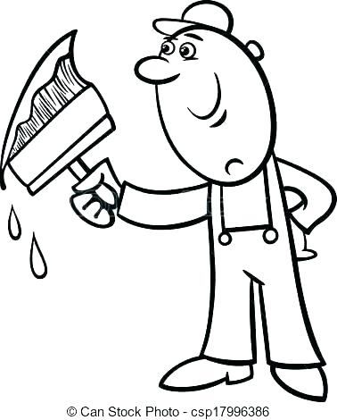 378x470 Paint Brush Coloring Page