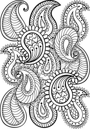 Hand Drawn Paisley Pattern For Adult Coloring Page A4 Size In Do 314x449 Hand Drawn Paisley Pattern For Adult Coloring Page A4 Size In Do