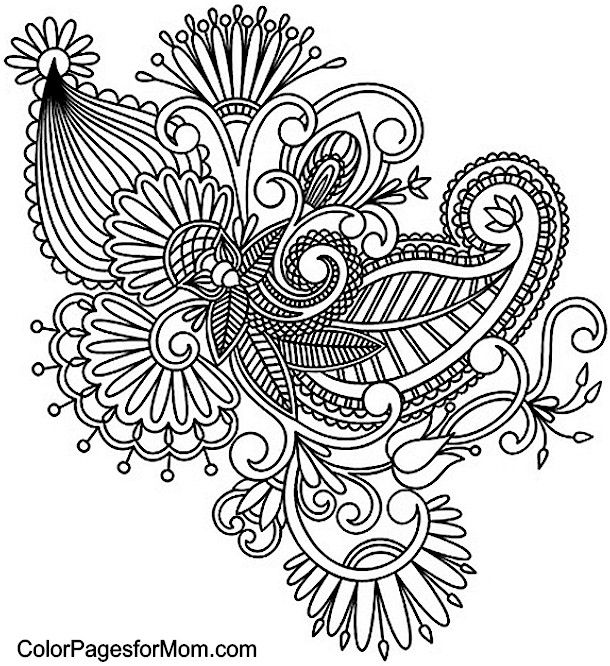 Paisley Coloring Page Coloring Pages Adult 610x666 Paisley Coloring Page Coloring Pages Adult