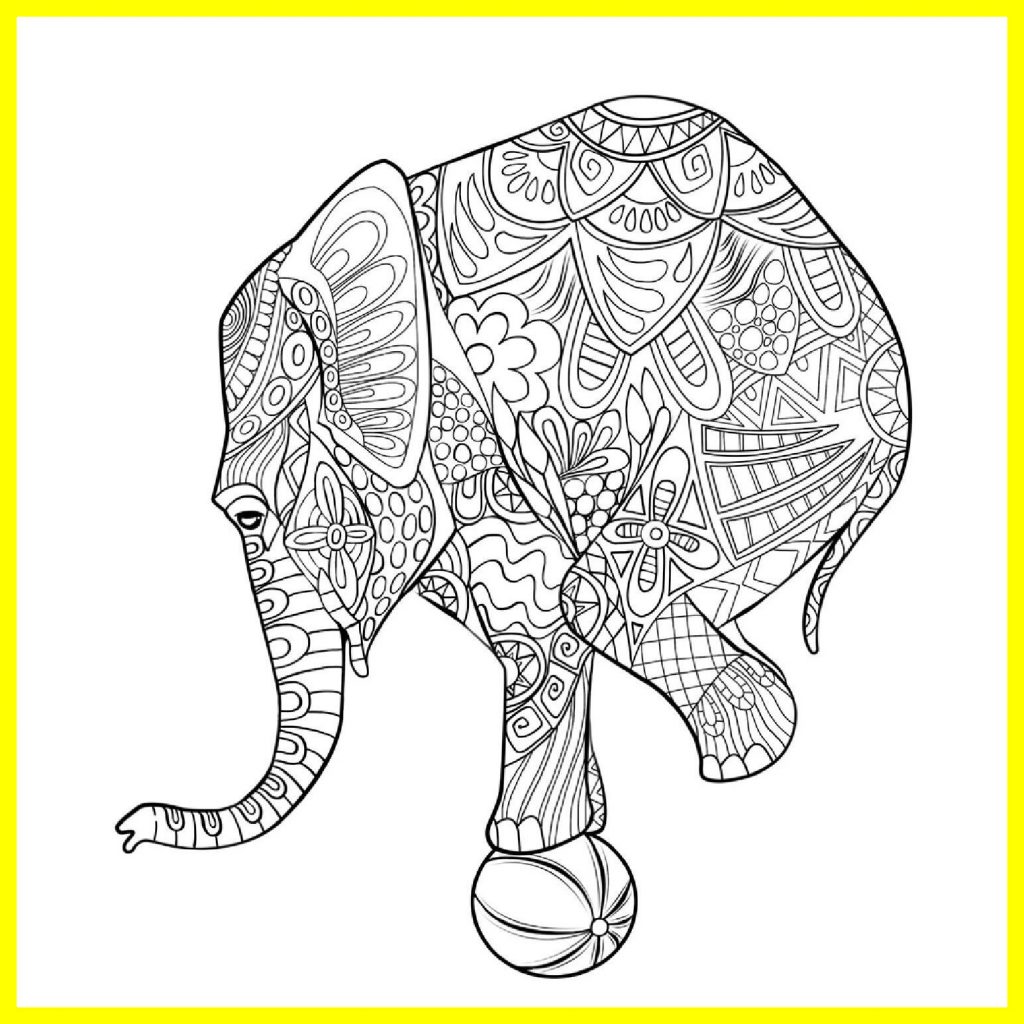 1024x1024 Paisley Elephant Coloring Pages
