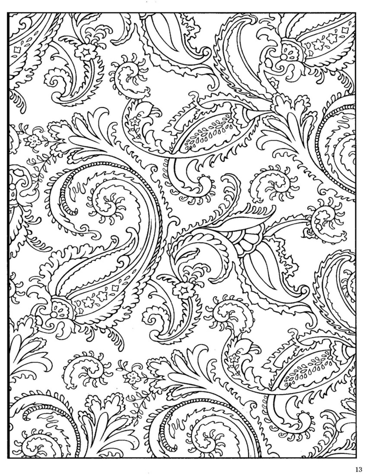 Free Paisley Coloring Pages 1224x1584 Free Paisley Coloring Pages