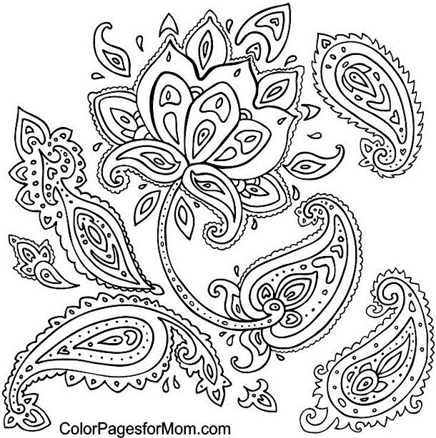 Paisley Coloring Page 5 610x614 Paisley Coloring Page 5