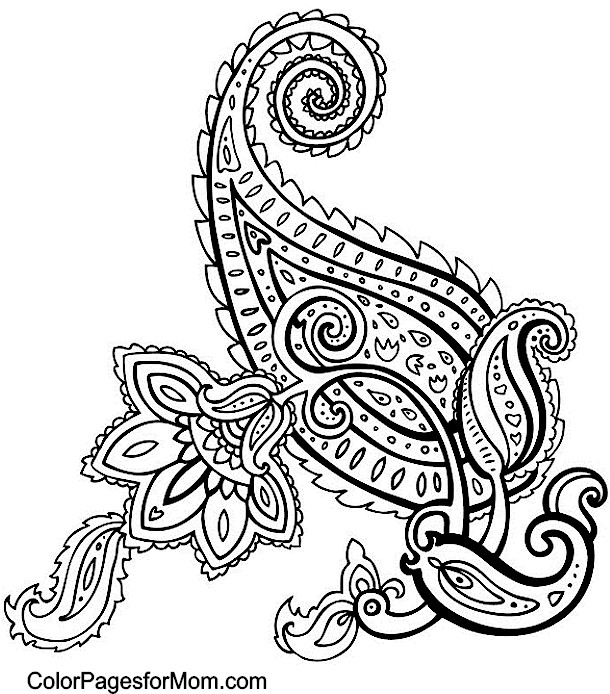 Adult Paisley Coloring Pages Printable 610x694 Adult Paisley Coloring Pages Printable