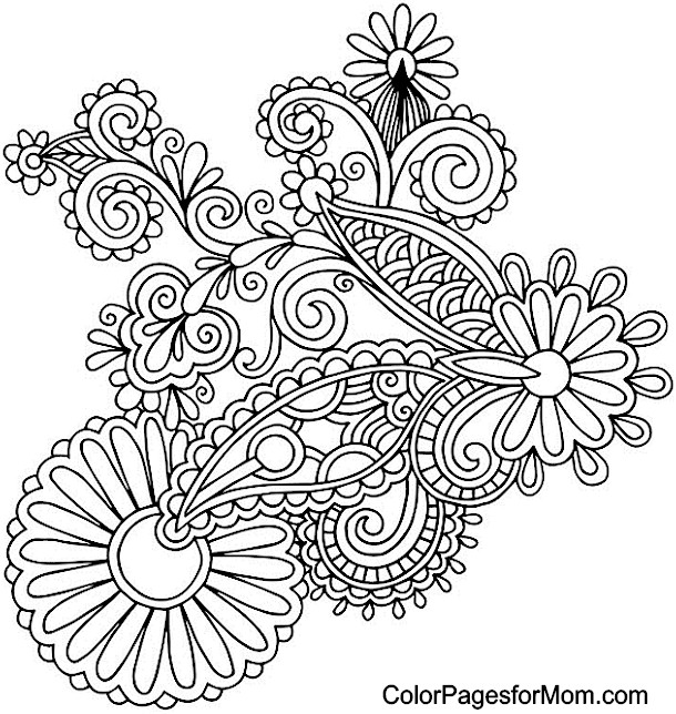 610x644 Adult Coloring Pages Paisley