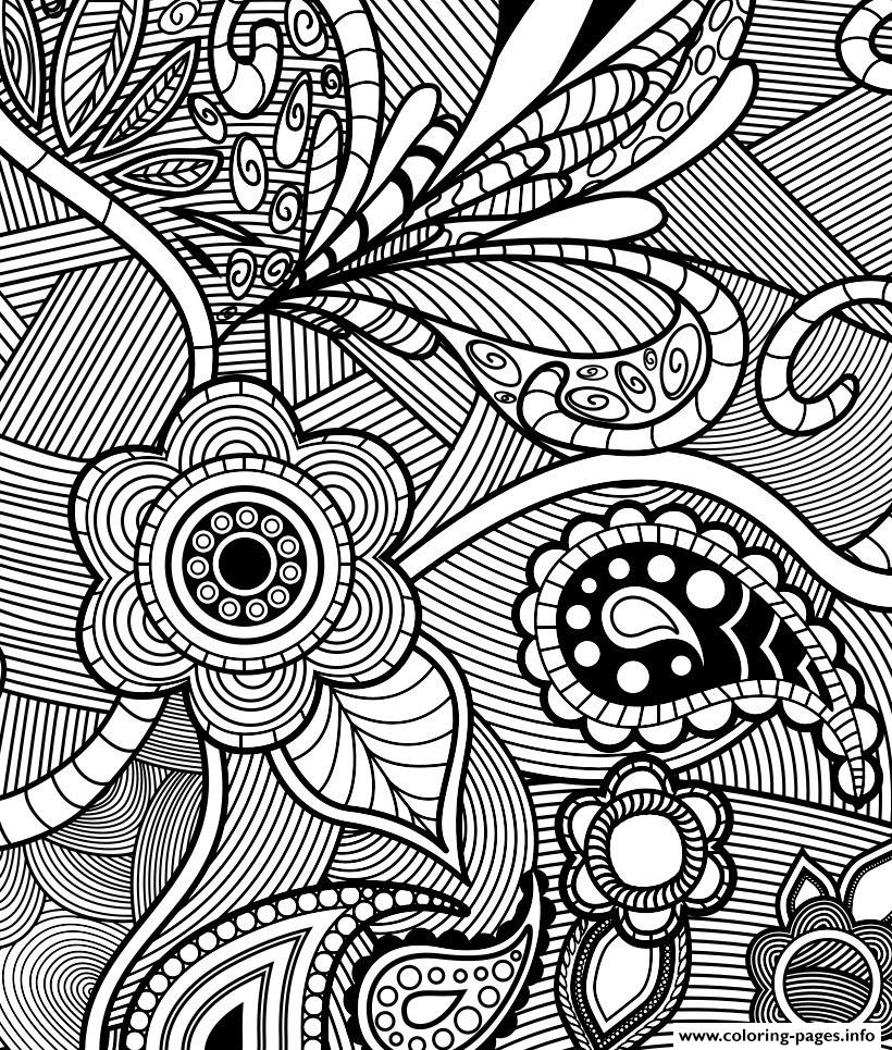 820x965 Flowers Paisley Design Coloring Pages Printable