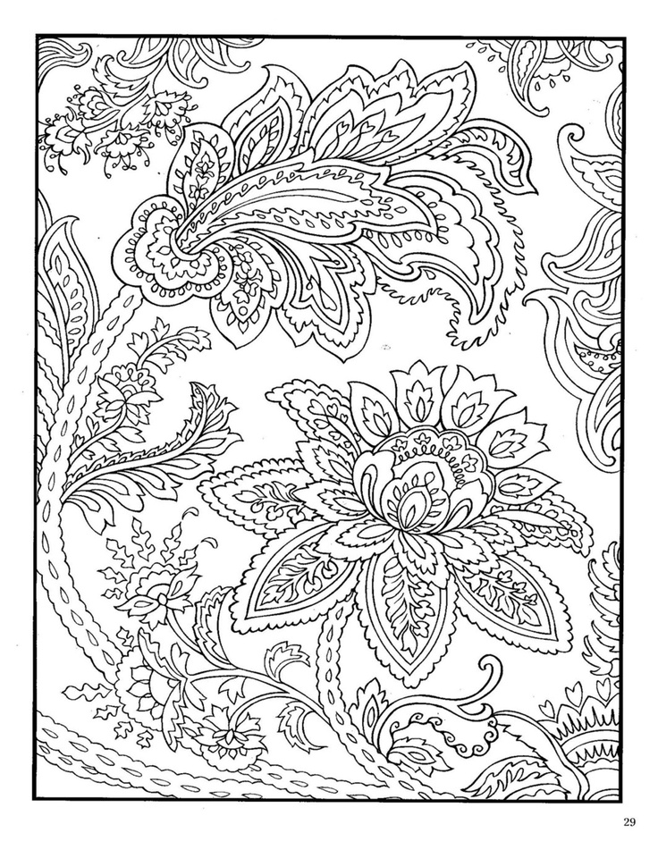 736x951 Paisley Coloring Pages For Adults Dover Paisley Designs Coloring