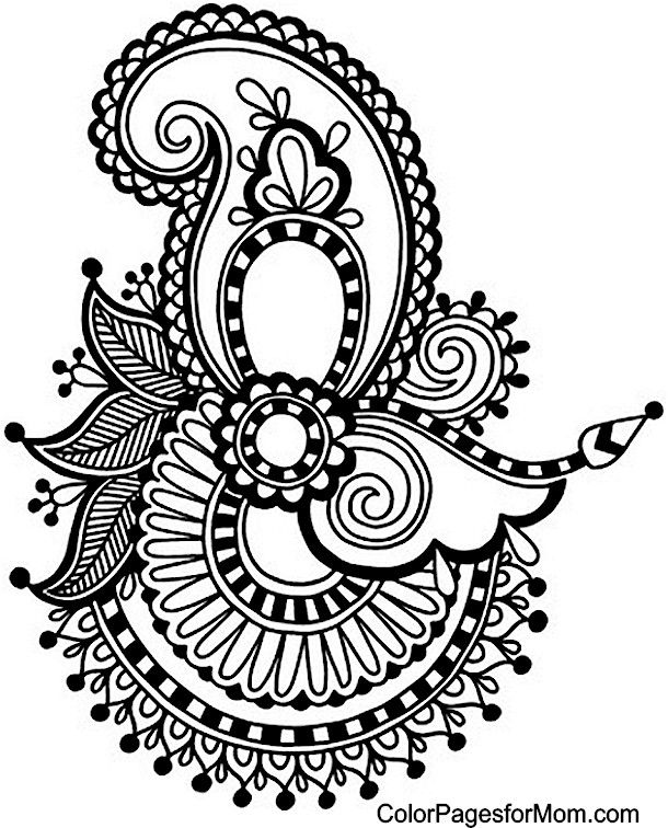 610x756 Paisley Coloring Page 31 Mandala Mandalas