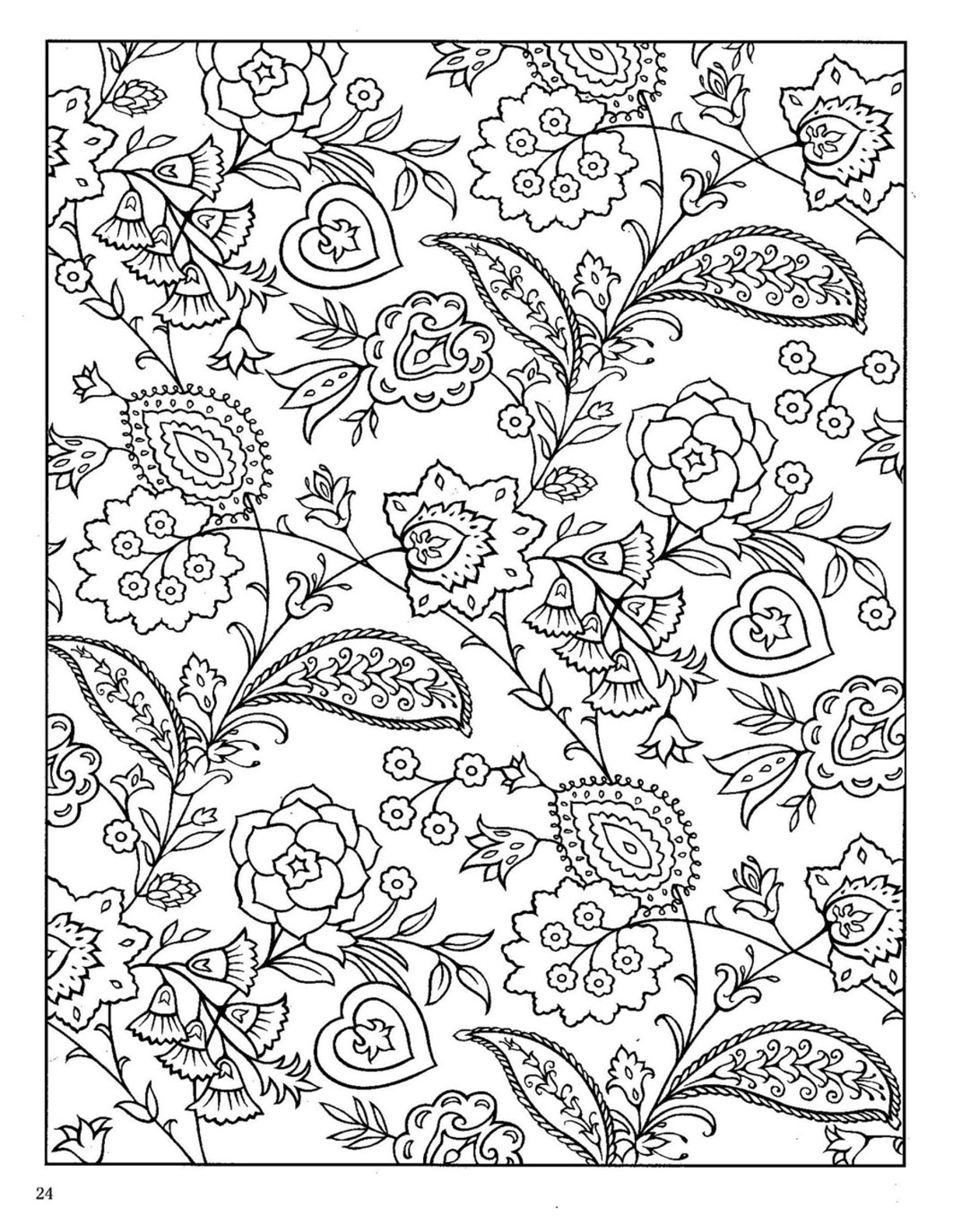1225x1584 Dover Paisley Designs Coloring Book