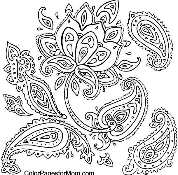 Paisley Coloring Pages 610x600 Paisley Coloring Pages