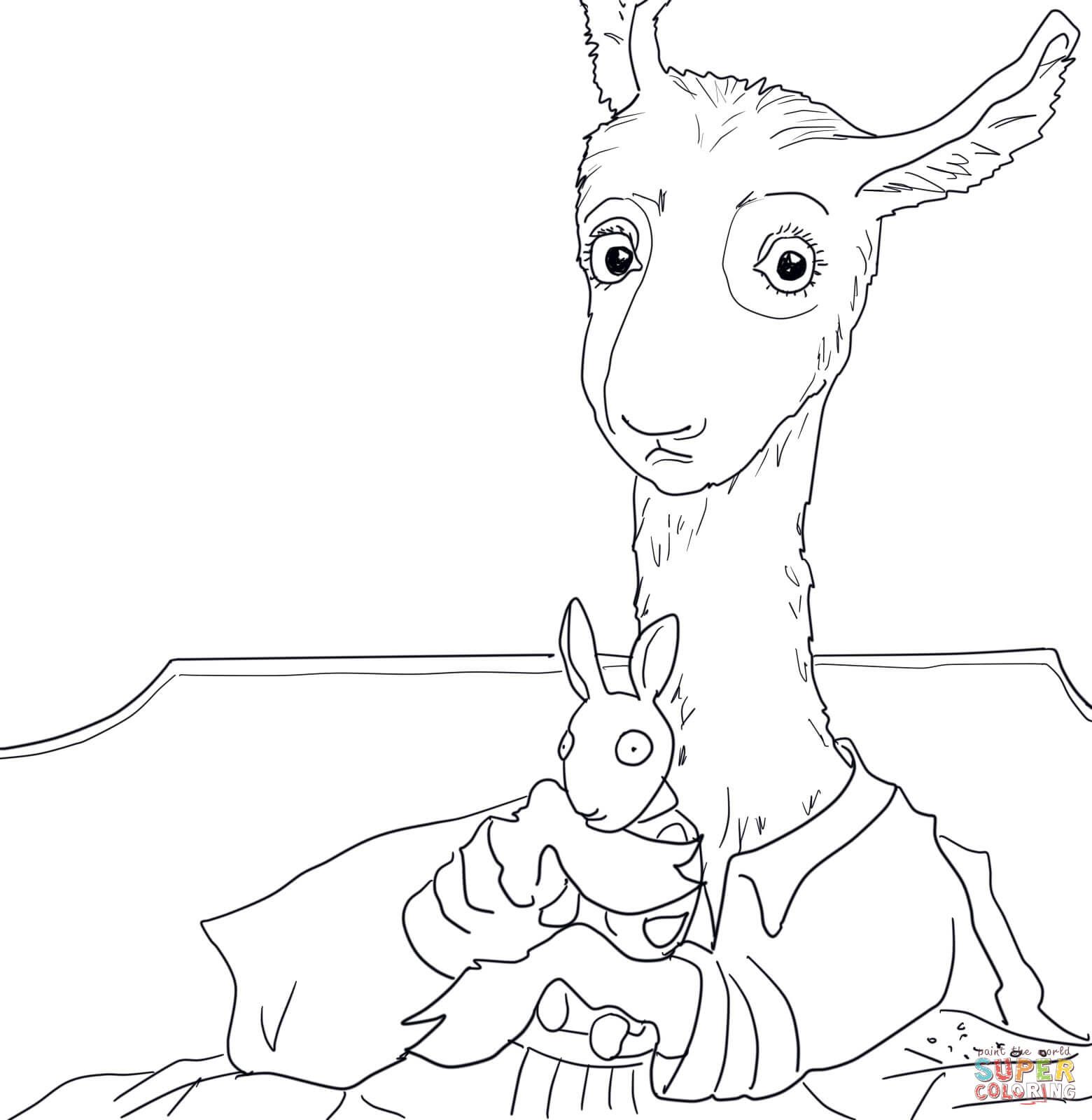 1560x1600 Adult Llama Llama Red Pajama Coloring Page Printable Pages