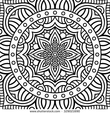 450x470 Mandala. Coloring Page. Vintage Decorative Elements. Oriental