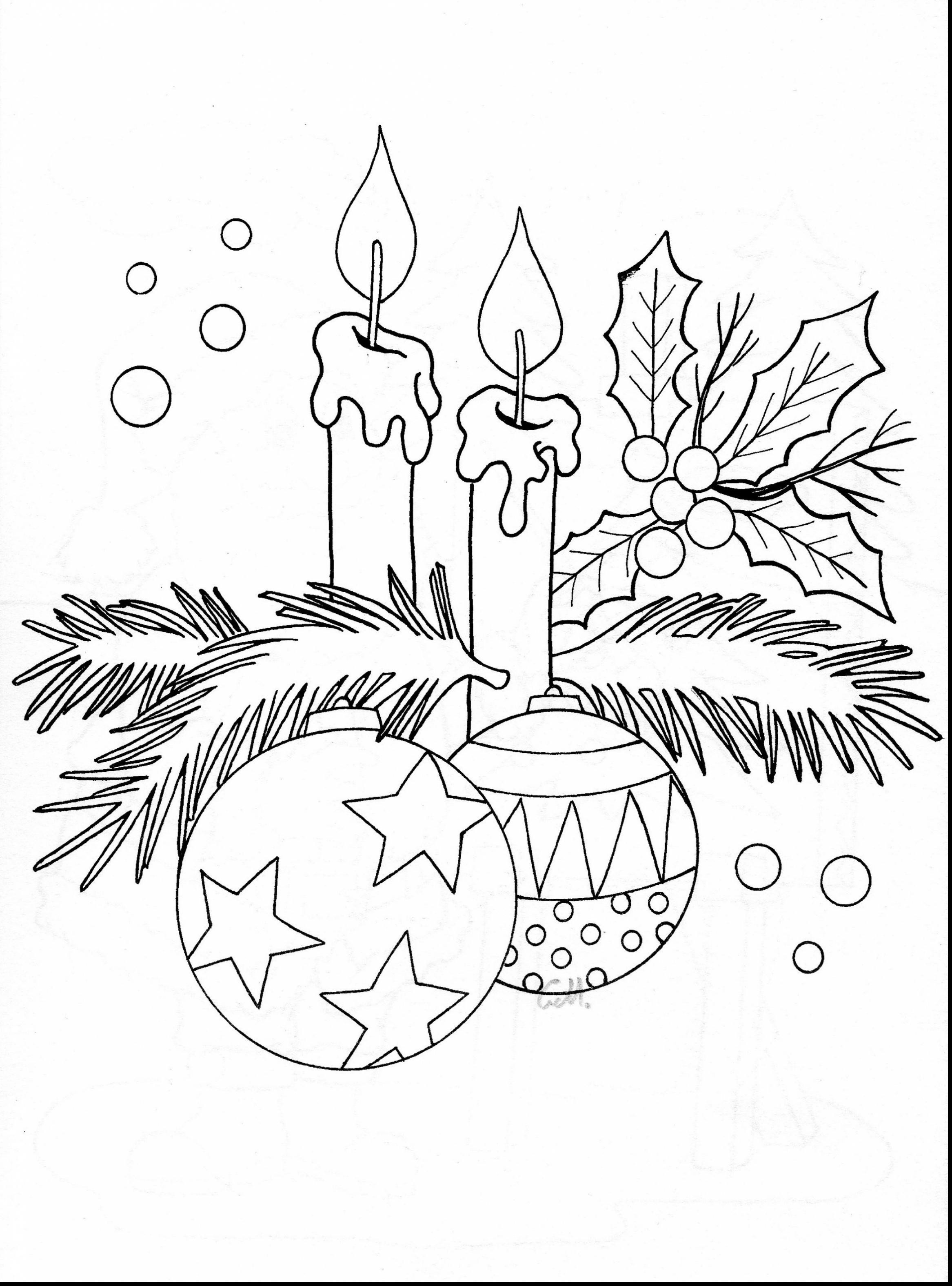 2333x3151 Christmas Candle Coloring Page