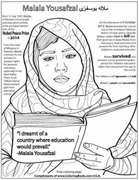 200x259 Coloring Books Malala Yousafzai Free Online Coloring Page