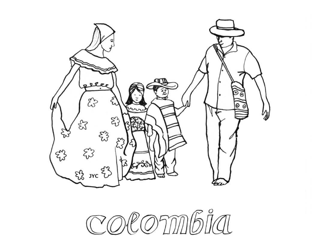 Colombian Flag Coloring Page 1066x816 Colombian Flag Coloring Page