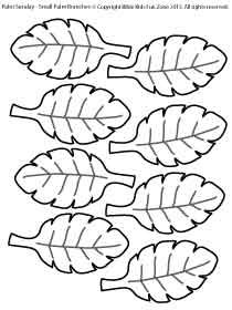 210x280 Palm Branches Coloring Sheet To Use As Stickers For Crafts. Palm