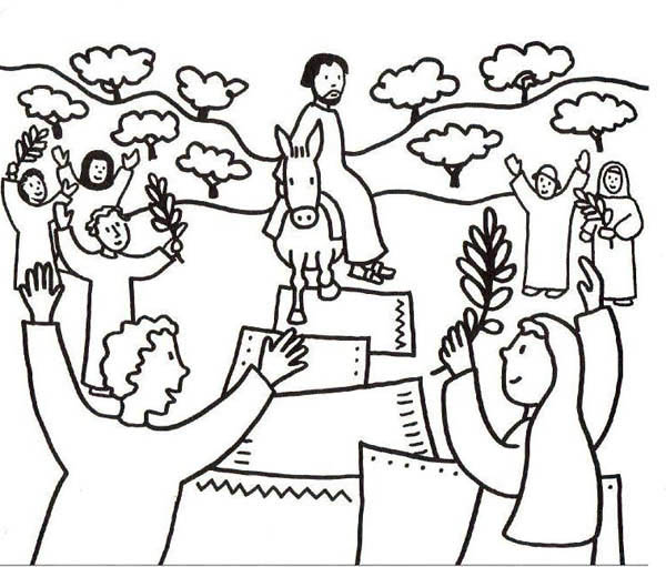 600x511 People Wave Palm Branches Add Photo Gallery Palm Sunday Coloring