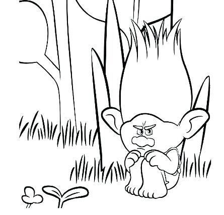 445x427 Branch Coloring Pages Sad Branch Trolls Printable Palm Branch
