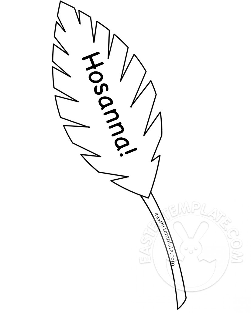 826x1030 Hosanna Palm Leaf Coloring Page Easter Template Also