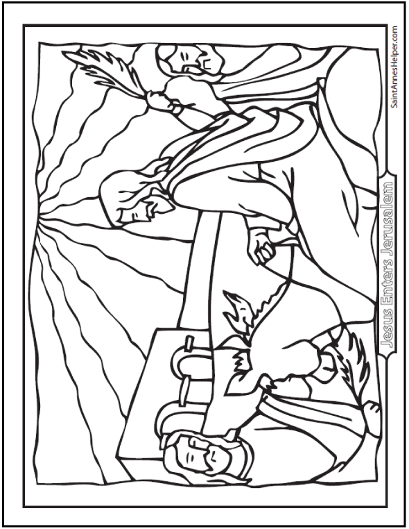 590x762 Palm Sunday Coloring Pages Jesus On The Sunday Before Easter