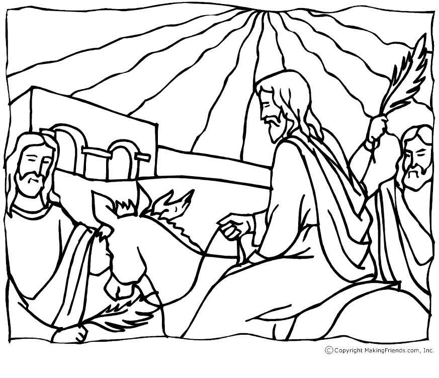873x751 Jesus Palm Sunday Coloring Page