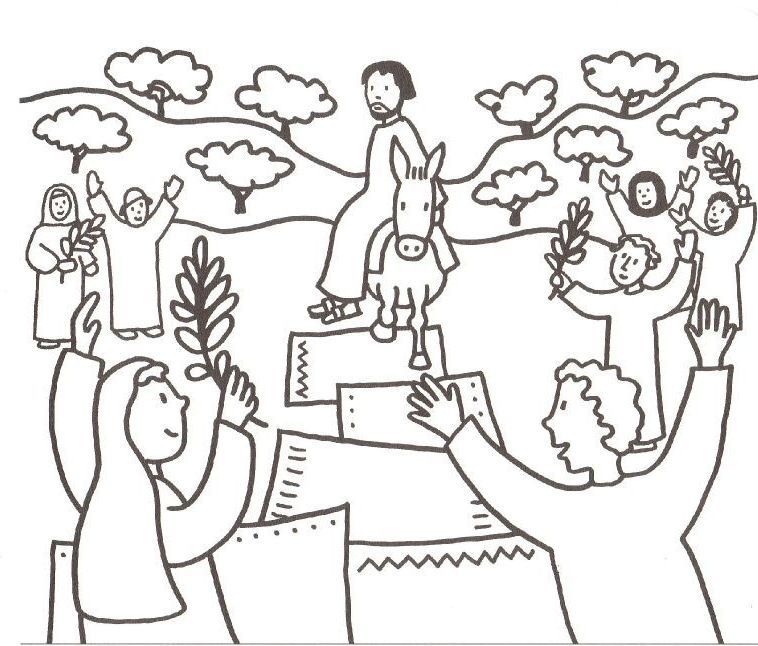 758x646 Palm Sunday Coloring Pages Palm Sunday Children'S