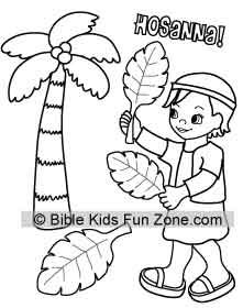 221x280 Palm Sunday Colorinig Page For Kids Showing A Child Waving Palm