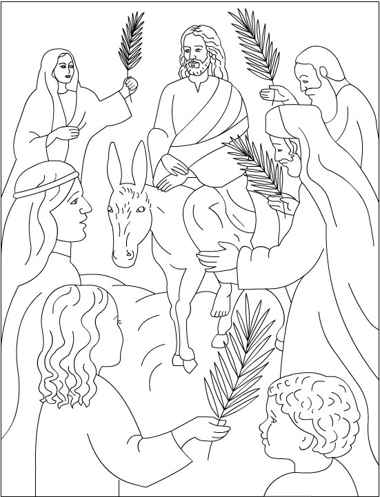 Palm Sunday Coloring Pages 551x721 Palm Sunday Coloring Pages