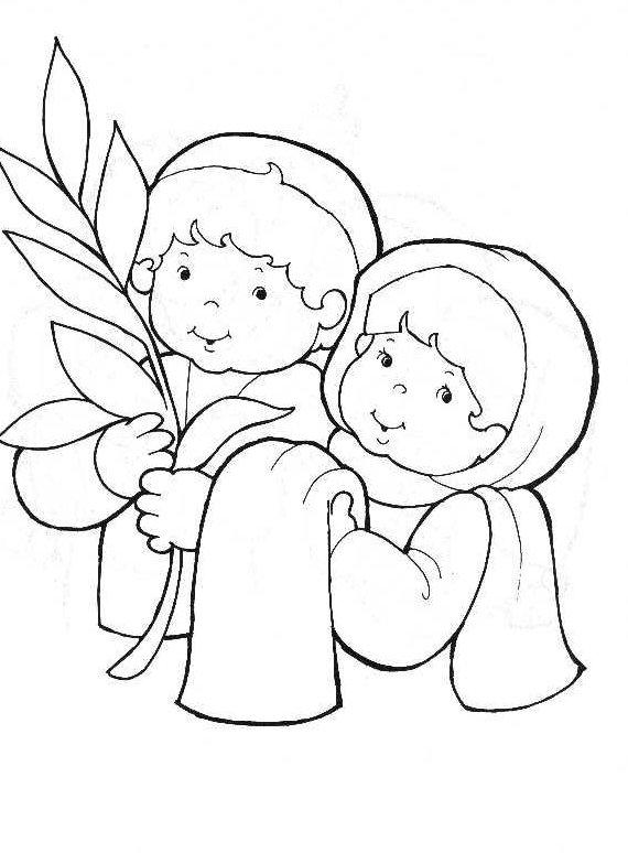 Palm Sunday Coloring Page 570x774 Palm Sunday Coloring Page