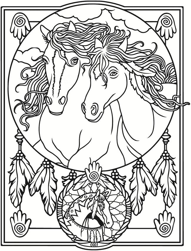 650x855 Welcome To Dover Publications Creative Haven Wild Horses Stained