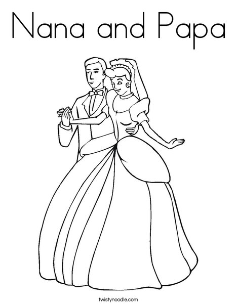 468x605 Nana And Papa Coloring Page