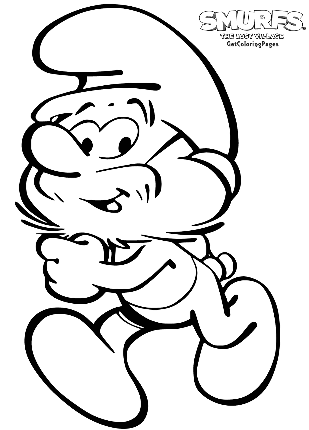 Papa Smurf Coloring Pages From Lost Village 1024x1426 Papa Smurf Coloring Pages From Lost Village