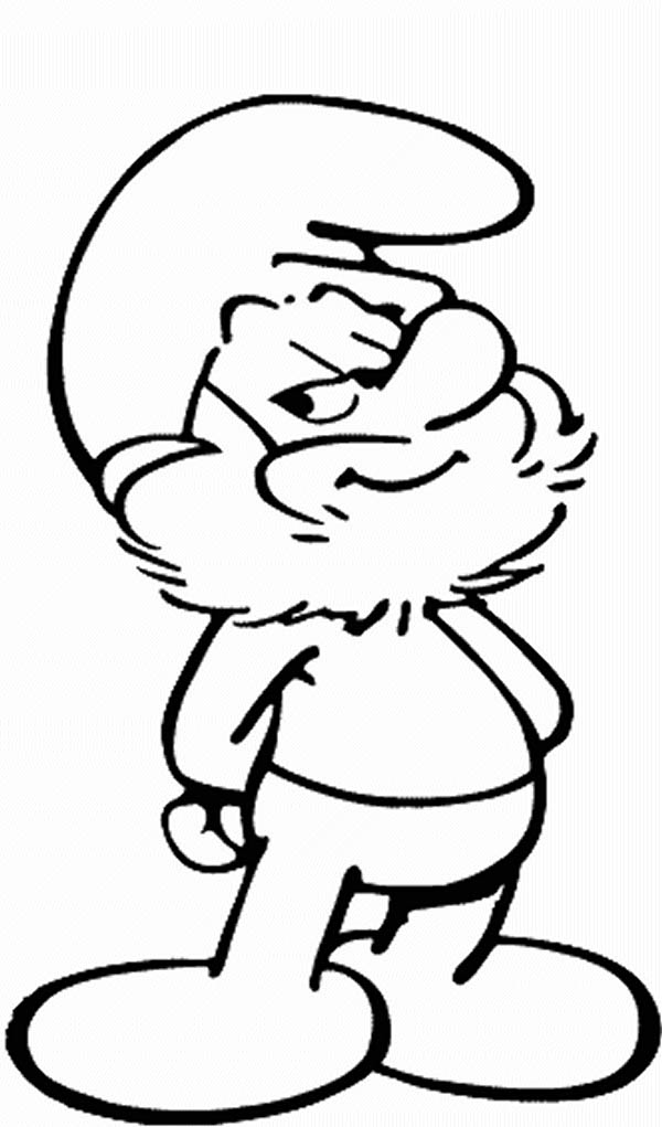 Papa Smurf Coloring Pages 600x1021 Papa Smurf Coloring Pages
