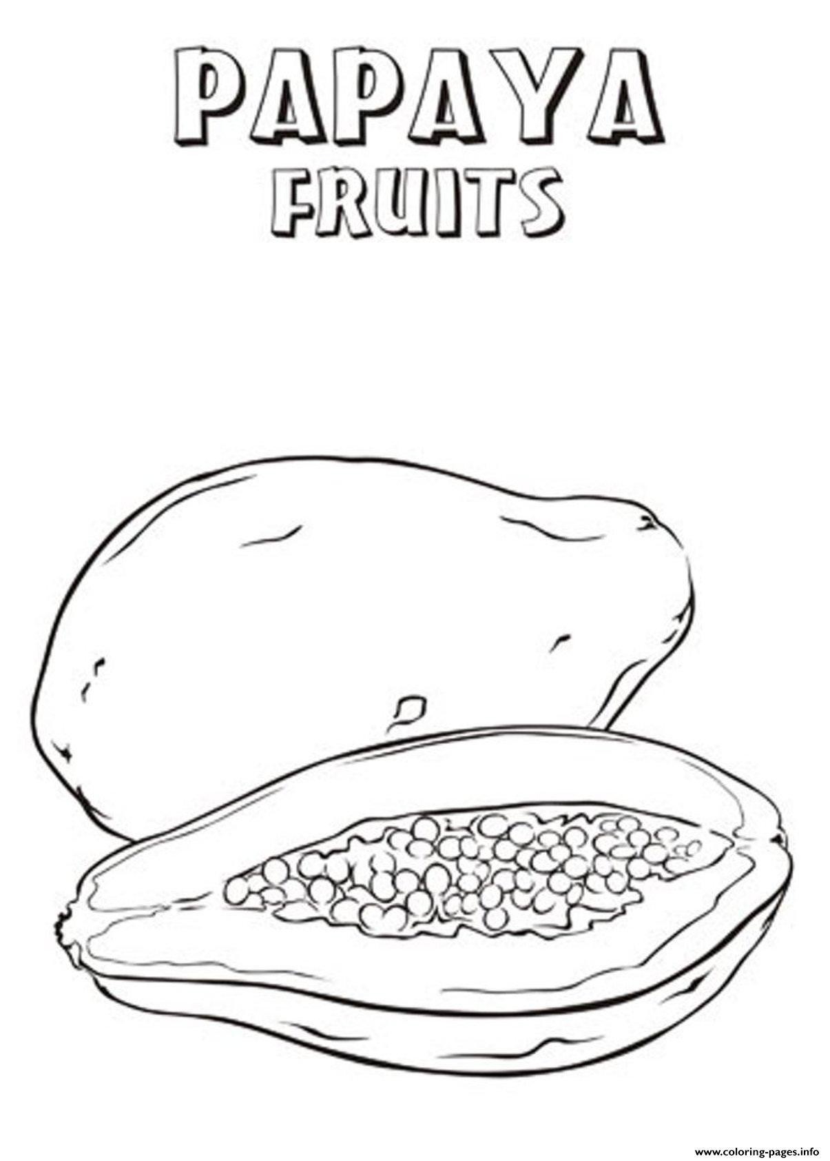 1205x1684 Papaya Fruit Coloring Pages